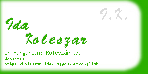 ida koleszar business card
